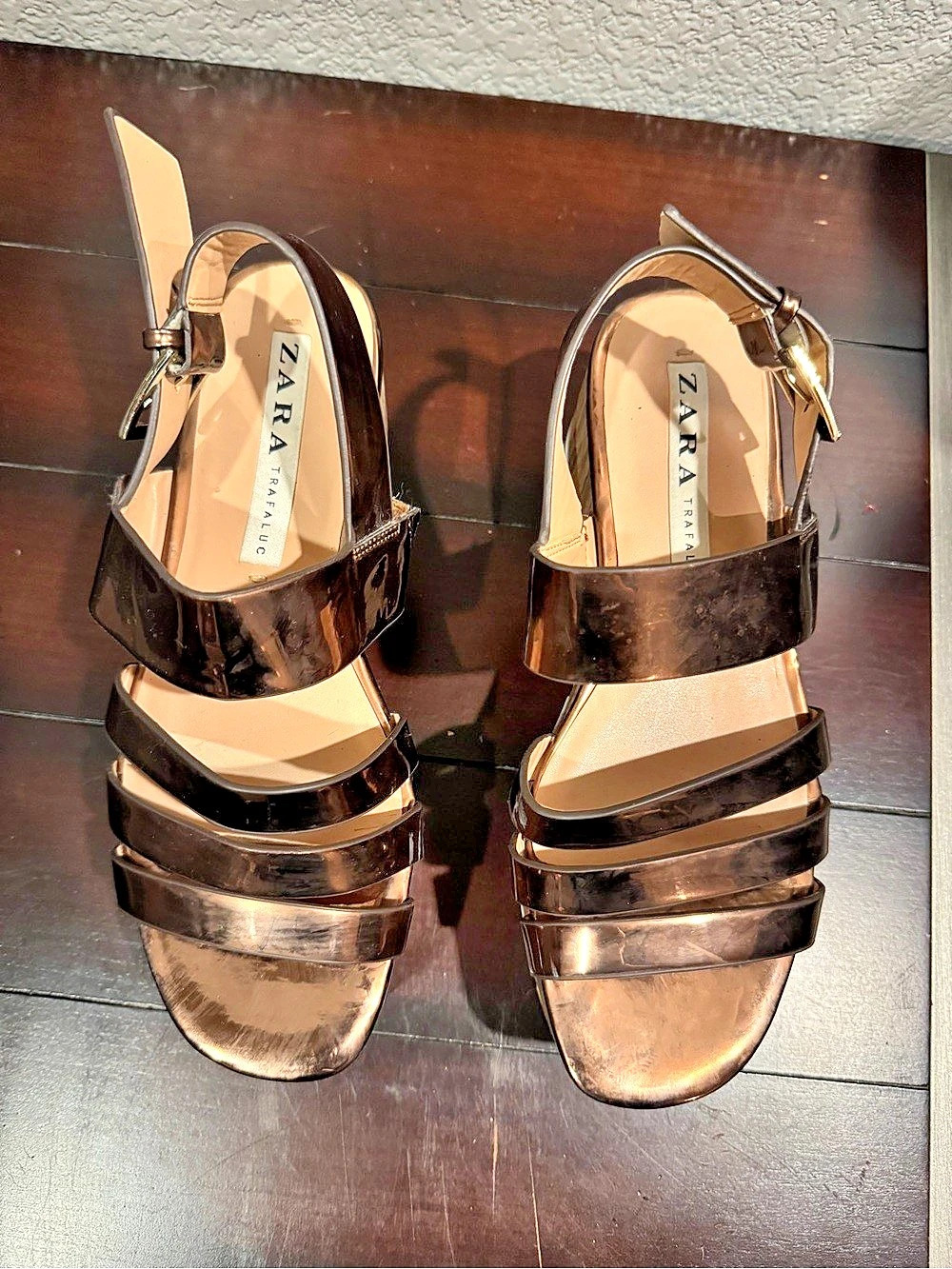 Zara Brown Wedged Sandals